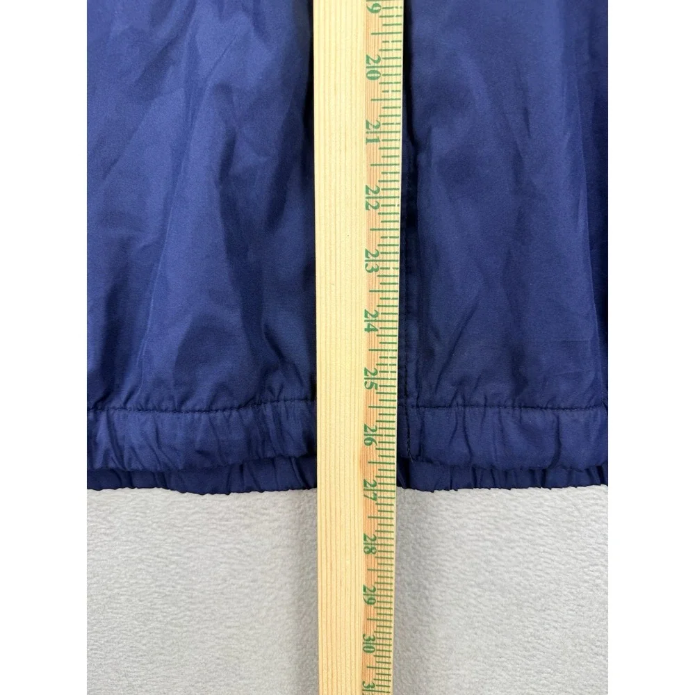 Vintage Starter Men's Sz L Blue & White Chest Stripe Full-Zip Windbreaker Jacket